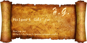 Holpert Géza névjegykártya