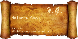 Holpert Géza névjegykártya