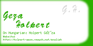 geza holpert business card